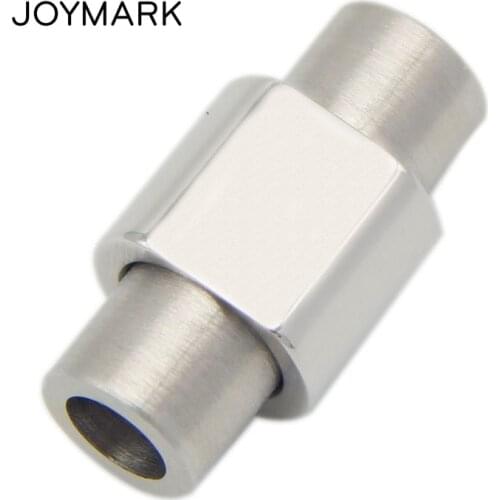 4mm Hole Flat Round Roller Shape Stainless Steel Magnetic Clasps DIY Fashion Leather Bracelet Necklace Jewelry Findings BXGC-100