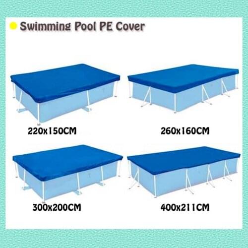 PE Cover Cloth Mat Cover Frame Pool For Garden Swimming Pool Cover Rainproof Dust Cover 400*211cm/300*200cm/260*160cm/220*150cm
