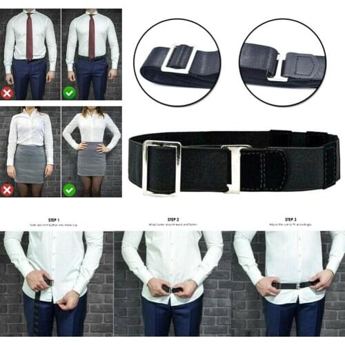 120cm Fashion Solid Belt Strap Adjustable Men Women Shirt Stay Anti-wrinkle Elastic Webbing Fixing Belt Strap