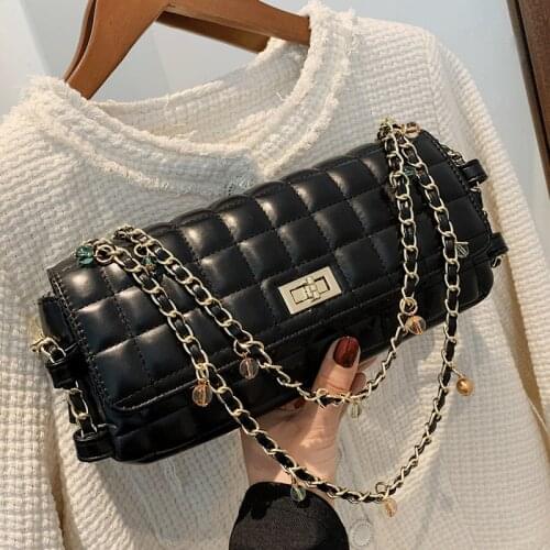 Luxury Brand Shoulder Bag for Women Leather Crossbody Bags Female Lattice Handbags Fashion Chains Flap Messenger Bag Girls Sac