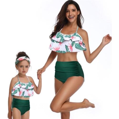 Family matching swimsuit mother daughter bikini twinning mother and daughter matching swimwear big sister little sister matching