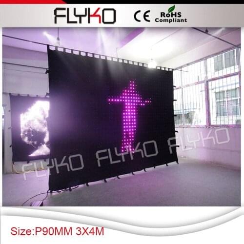 Free shipping High quality DJ disco show led curtain, P90 3X4M, pc Cotroller, software manual