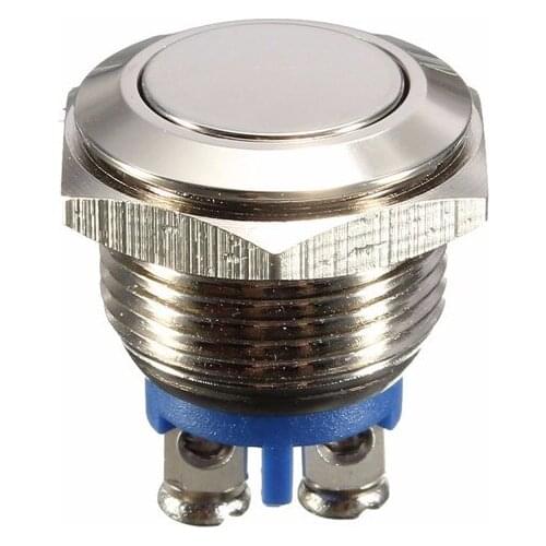3A 250VAC 16mm Start Horn Button Metal Waterproof Push Button Switch Nickel Brass Button