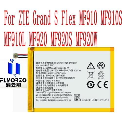 High Quality 2000mAh LI3820T43P3h715345 Battery For ZTE Grand S Flex MF910 MF910S MF910L MF920 MF920S MF920W Mobile Phone