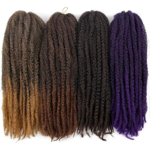 YxCherishair Marley Hair Bulk Synthetic Locs Crochet Hair Braid Ombre Braiding Hair Extensions Hair