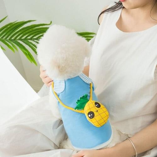 Pet Vest New Cute Backpack Pineapple Puppy Dog Cute Summer Vest Cat Two-Legged Thin Breathable Pet Clothes