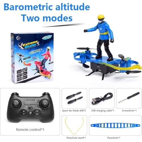 1 Pcs Remote Drone Toy Plane Fixed Height Four Axis Aircraft Drone Toy Stunt Paraglider Mini Four Axis Remote Control Toys