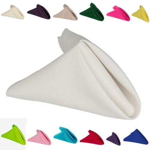 MARIOUS 100pcs 50cm*50cm White Wedding Napkins Polyester Table Napkins Restaurant table linen GOOD QUALTIY Free Shipping