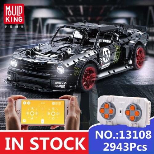 13108 App RC Car Ford Mustang Hoonicorn With Motor Compatible MOC-22970 23009 Building Block Bricks Educational Toys
