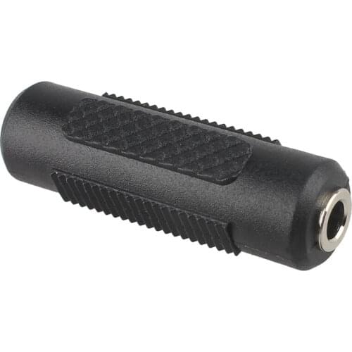 2PCS Black Color Microphone MIC / Audio Adapter 3.5mm Male to 3.5mm Female Suitable for Guitars Amplifier / Mix / Handset