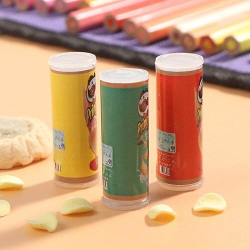 3 Pcs Mini Simulation Potato Chips Bottle Dollhouse Miniature Play Kitchen Food Pullip 1/6 Doll Toy
