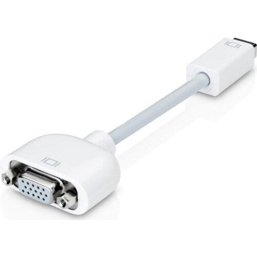 Mini DVI To VGA Adapter Mini-DVI Male To VGA Female Monitor Video Adapter Cable for Apple MacBook White