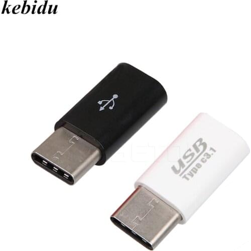 Kebidu Mini USB 3.1 Type C Male to Micro USB Female Data Charger Adapter USB-C Type-c Cable Converter for Macbook