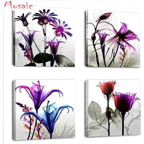 DIY Diamond Embroidery Still Life 4pcs multi Flowers Pictures diamond painting Cross Stitch Mosaic Patterns Rhinestone decor