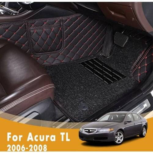 RHD Car Floor Mats Double Layer Wire Loop For Acura TL 2008 2007 2006 Auto Interiors Accessories Styling Custom Leather Carpets