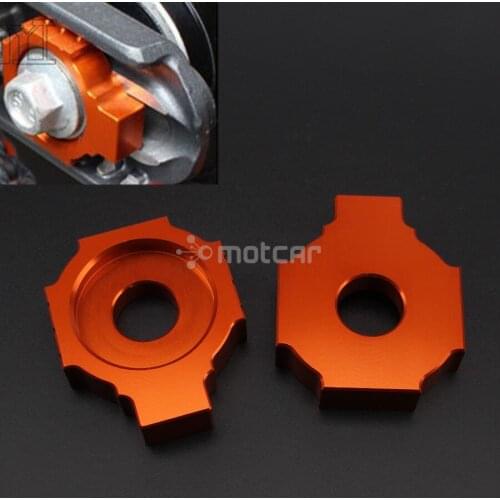 Rear Axle Spindle Chain Adjuster Blocks Orange For KTM RC125 RC200 RC390 2014-Up 125 200 390 Duke 2011-Up 1pair