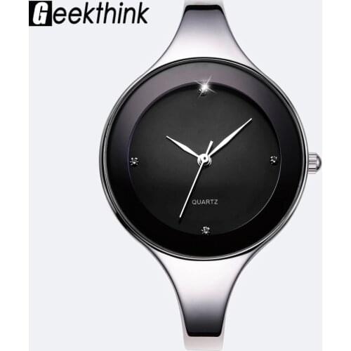 GEEKTHINK Luxury Brand Fashion Quartz Watch Women Ladies Stainless Steel Bracelet Casual Clock Female Dress Gift