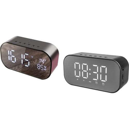 Digital Alarm Clock Bluetooth Speaker,LED Desk Bedside FM Radio Dual USB Charge Port Snooze