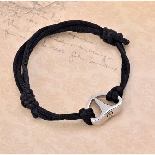 CJB5020 Fine Jewelry Handmade Black Rope Bracelets With Cremation Urns Charms Bracelets for Women Man