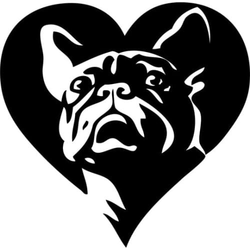 12.9*12.7CM FRENCH BULLDOG Dog Love Window Decorative Decal Car Styling Cartoon Stickers C6-1911