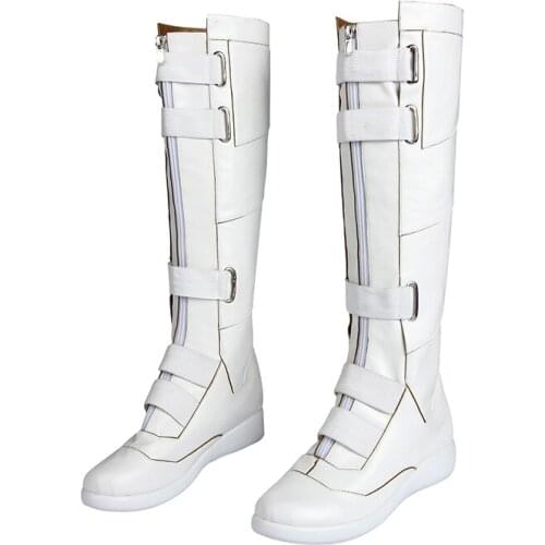 Adult Women Widow Cosplay Costume Natasha Romanoff White Long Battle Boots Fancy Halloween Masquerade Feet Accessories