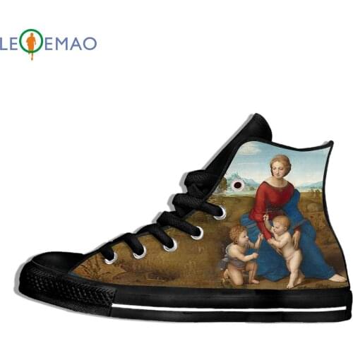 Custom Logo Image Printing Sneakers Shoes Hot Sales Raffaello Santi Comfortable Walking Canvas Zapatos De Mujer Outdoor