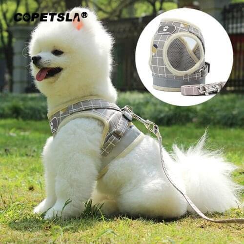Nylon Reflective Dog Cat Harness Vest Lattice French Bulldog Harness Puppy Small Medium Dogs Cats Harness For Chihuahua Walking