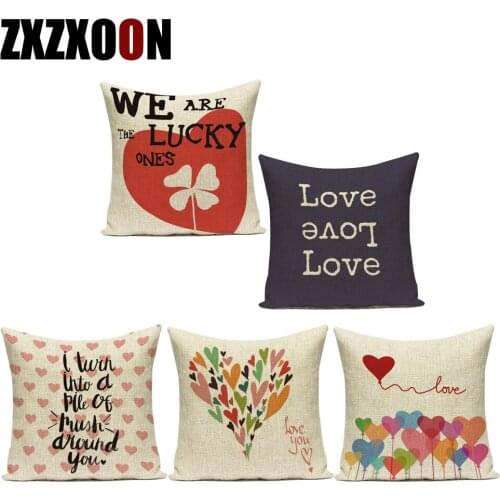 Nordic Style Decorative Throw Pillows Wedding Gift Letter Love Couple Pillows Cushion Cover Polyester Pillowcase for Sofa Car
