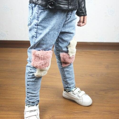 New Brand Winter Boys Girls Jeans Thicken Boys Jeans Warm Kids Trousers Waist Demin Pants For Children Causal Boy Baby Jeans