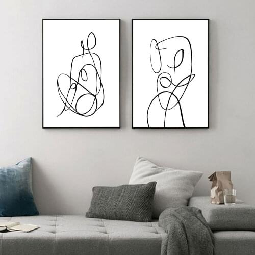 Line Draw Poster Nordic Style Wall Art Canvas Female Body Print Painting Modern Home Decoration Picture Unframed