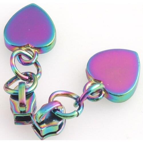 Rainbow Zip Slider Puller Zipper Repair Kit Gauge #3 Purse Bags Clothing Shoes Craft Projects for Zipper Pouch 6 PCS