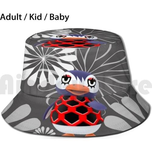 Flo Penguin Sun Hat Foldable UV Protection Flo Penguin Uchi Stars Animal Colourful Colorful Crossing Horizons Leaf