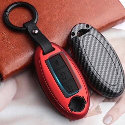 For Nissan Qashqai J10 J11 X-Trail T31 T32 Kicks Tiida Pathfinder Murano Note Juke Silicon Carbon Fiber Car Key Cover Case