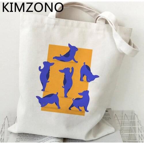 French Bulldog shopping bag jute bag grocery recycle bag eco shopper tote bag woven shoping jute reciclaje sac tissu