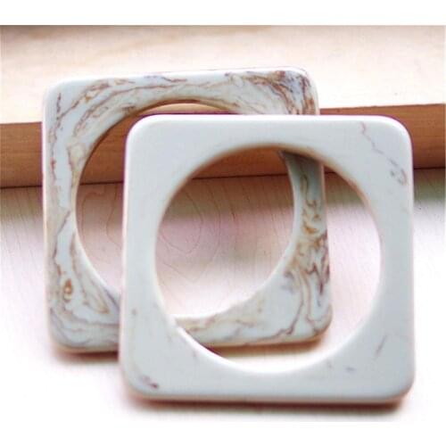 Outer 13cm beige color square acrylic plastic ABS resin bag handles purse frame obag parts DIY handbag accessories