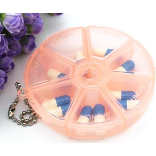 Rotating 7 Days Pill Container Lemon Pill Box Splitter Organizer Medicine Storage Box Travel Dispenser Outdoor Health Care Tools