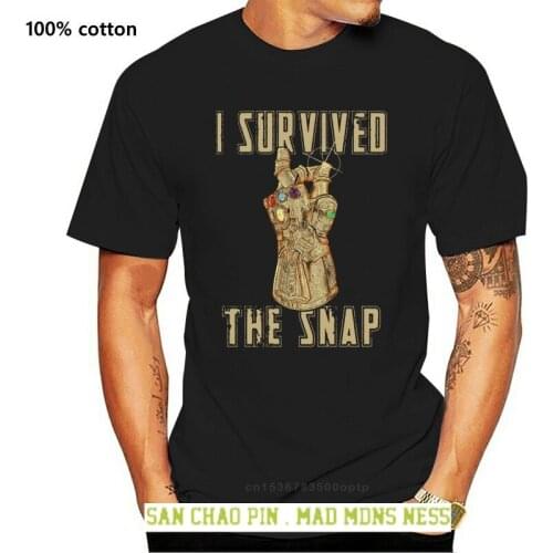 I survived the snap funny tshirt men 2019 New Trendy black short sleeve casual homme cool t shirt