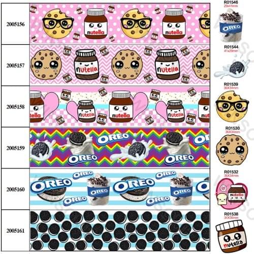 Snacks OREO Biscuit Food Printed Grosgrain/Satin Ribbon 30Pcs Planar Resins 5 Yard For Hair Bows DIY Accessories 200515 200516