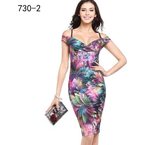 2019 New Summer Empire Fashion Print Sexy elastic Women Dress Slim party dresses