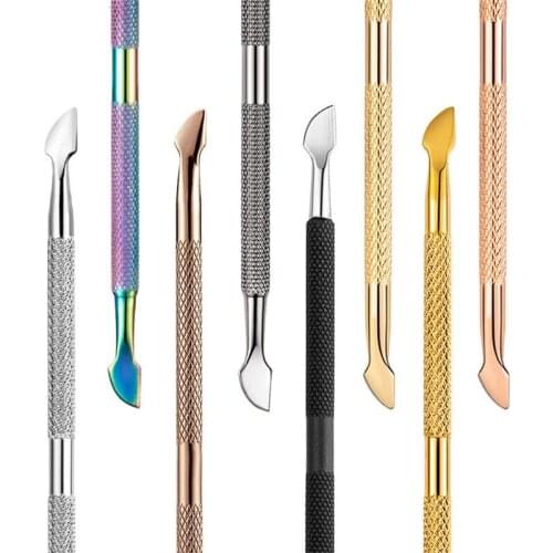 1PC Double Head Stainless Steel Nail Cuticle Pusher Spoon Remover Trimmer Dead Skin Manicure Pedicure Cleaner Nail Tool