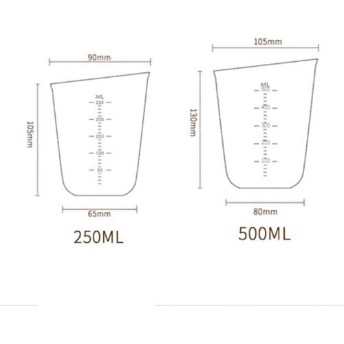 250ML 500ML Reusable Silicone Measuring Cup Cook Bakers Non-slip Surface Resin Checking Tools Jewelry Tools