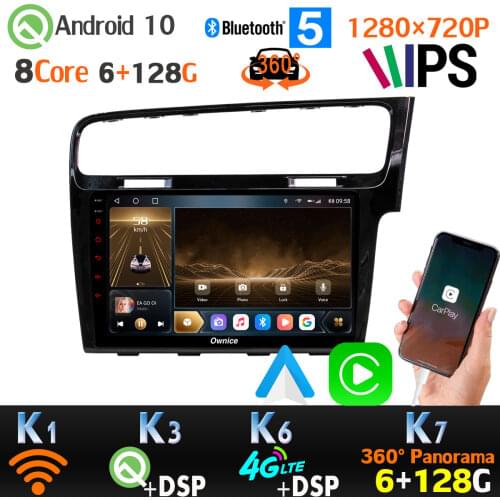 6G+128G 1280*720P Android 10 For Volkswagen VW Golf 7 MK7 RHD GPS Radio Car Multimedia Player CarPlay SPDIF 360 Panorama Camera