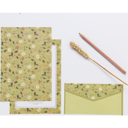 A5 Floral Cute Envelope Cartoon Envelope Letter Paper Vintage Stationery Set Supplier Letter Supplies