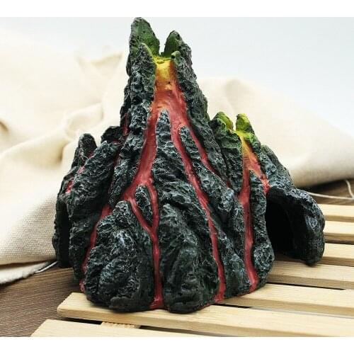 Fish Tank Volcano Shape Aquarium Decoration Home Ornaments Aquarium Accessories Oxygen Air Pump Stone Bubbles Ornament