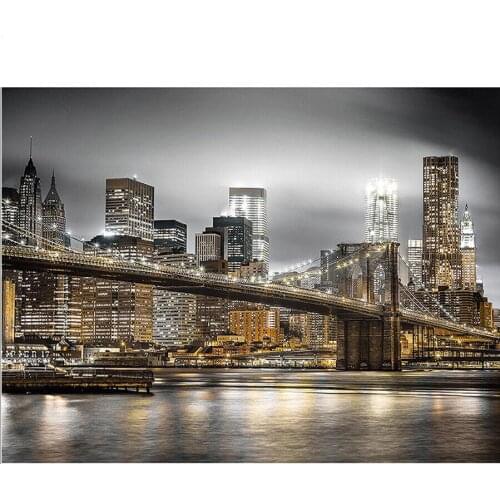 Full Square round drill 5D DIY Diamond embroidery New York city night Diamond Painting Cross Stitch Rhinestone Mosaic decoration