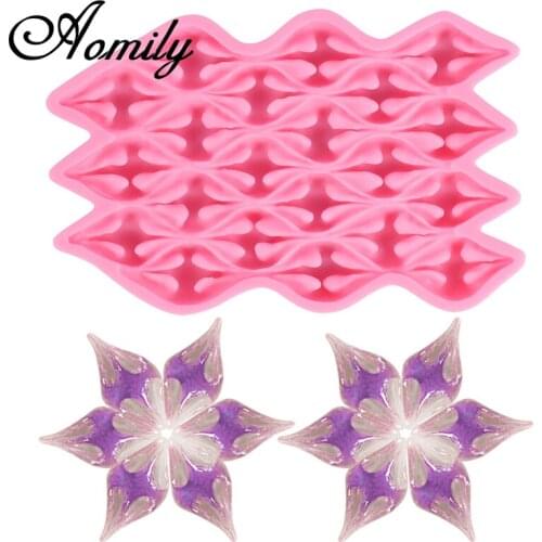 Aomily 3D Plant Leaf Fondant Mold for Cake Decorating Jelly Sugar Craft Chocolate Moulds Silicone Ice Cube Molds Home Kitchen