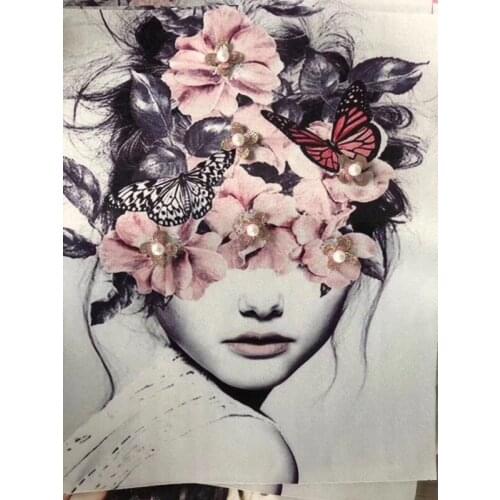 Beaded rhinestones beauty patch vintage embroidered applique fashion clothing decoration sew on patch accessories Motif patch