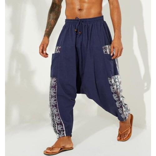 Baggy Harem Pants Men Hip hop Plus Size Wide Leg Trousers Casual Vintage Drop Crotch Joggers Nepal Style Pantalones Hombre 2020