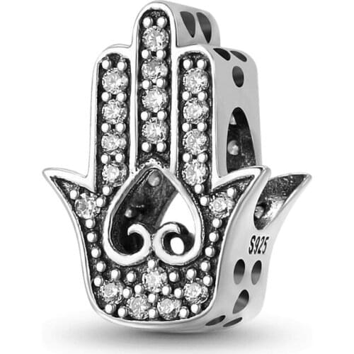 925Sterling Silver Palm Charm bead Fit Original Pandora Bracelet DIY Jewelry For Women