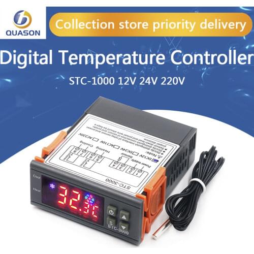 Digital Temperature Controller Thermostat Thermoregulator for incubator Relay LED 10A Heating Cooling STC-1000 12V 24V 220V